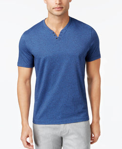 Alfani Stretch Solid Henley T-shirt Indigo thumbnail 1