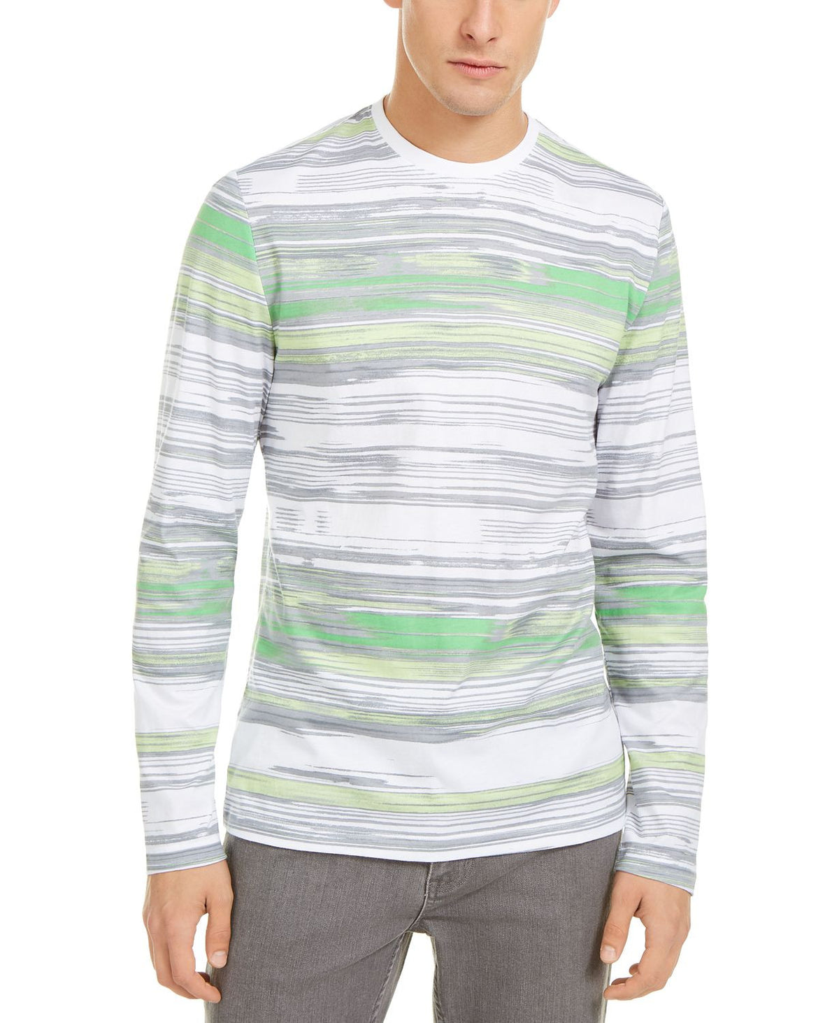Alfani Stripe T-shirt Gray