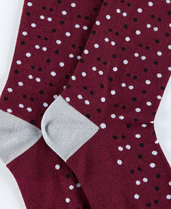 Alfani Striped Dress Socks Burgundy Dot thumbnail 2