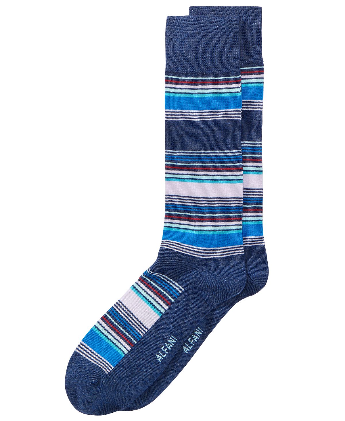 Alfani Striped Dress Socks Navy Blue