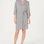 Alfani Striped Knit Kimono Robe Bare Stripe White