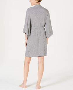 Alfani Striped Knit Kimono Robe Bare Stripe White thumbnail 2