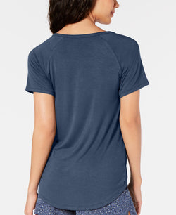 Alfani Super Soft Henley Pajama T-shirt Night Sea thumbnail 2