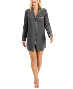 Alfani Super-soft Modal Basic Sleep Shirt Hy Charcoal thumbnail 1