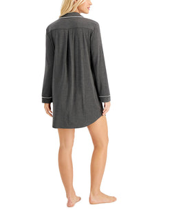 Alfani Super-soft Modal Basic Sleep Shirt Hy Charcoal thumbnail 3