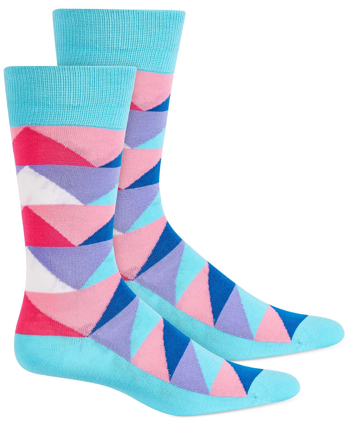 Alfani Triangle Socks Aqua Pink