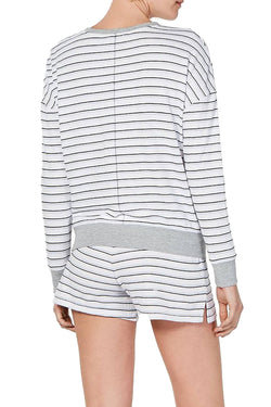Alfani Ultra Soft Crewneck Top in Varsity Stripe White thumbnail 3