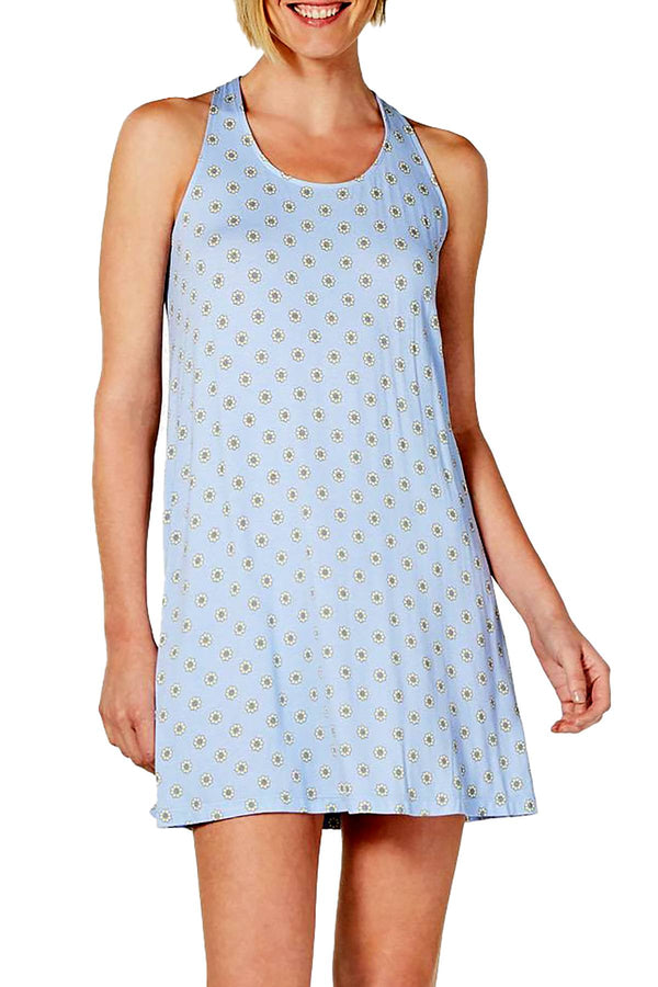Alfani Ultra Soft Keyhole Printed Chemise in Stamped Daisy