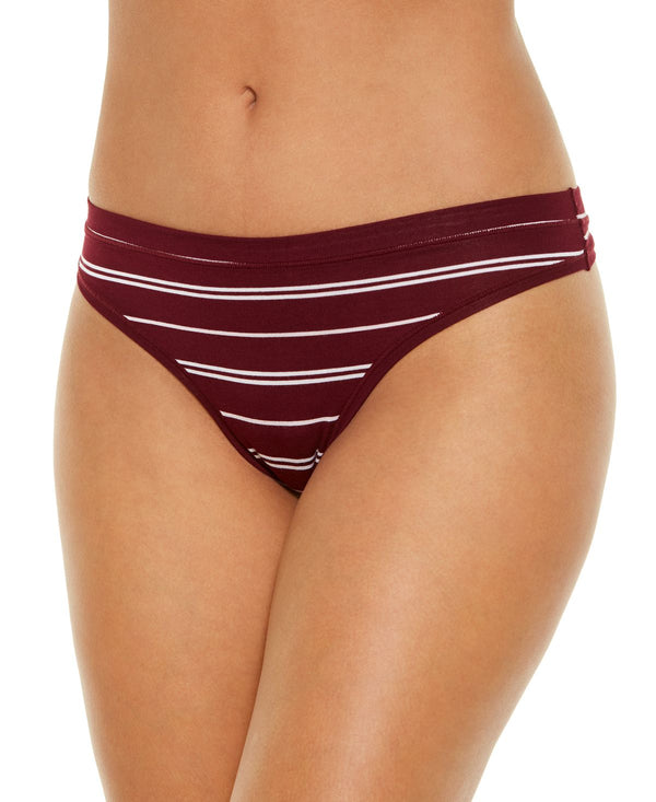 Alfani Ultra Soft Mix And Match Thong Underwear Red Stripe