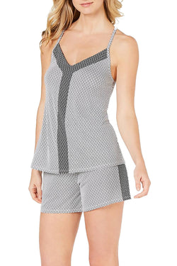 Alfani Ultra Soft Positive/Negative Printed Top in Diamond Geometric White thumbnail 2