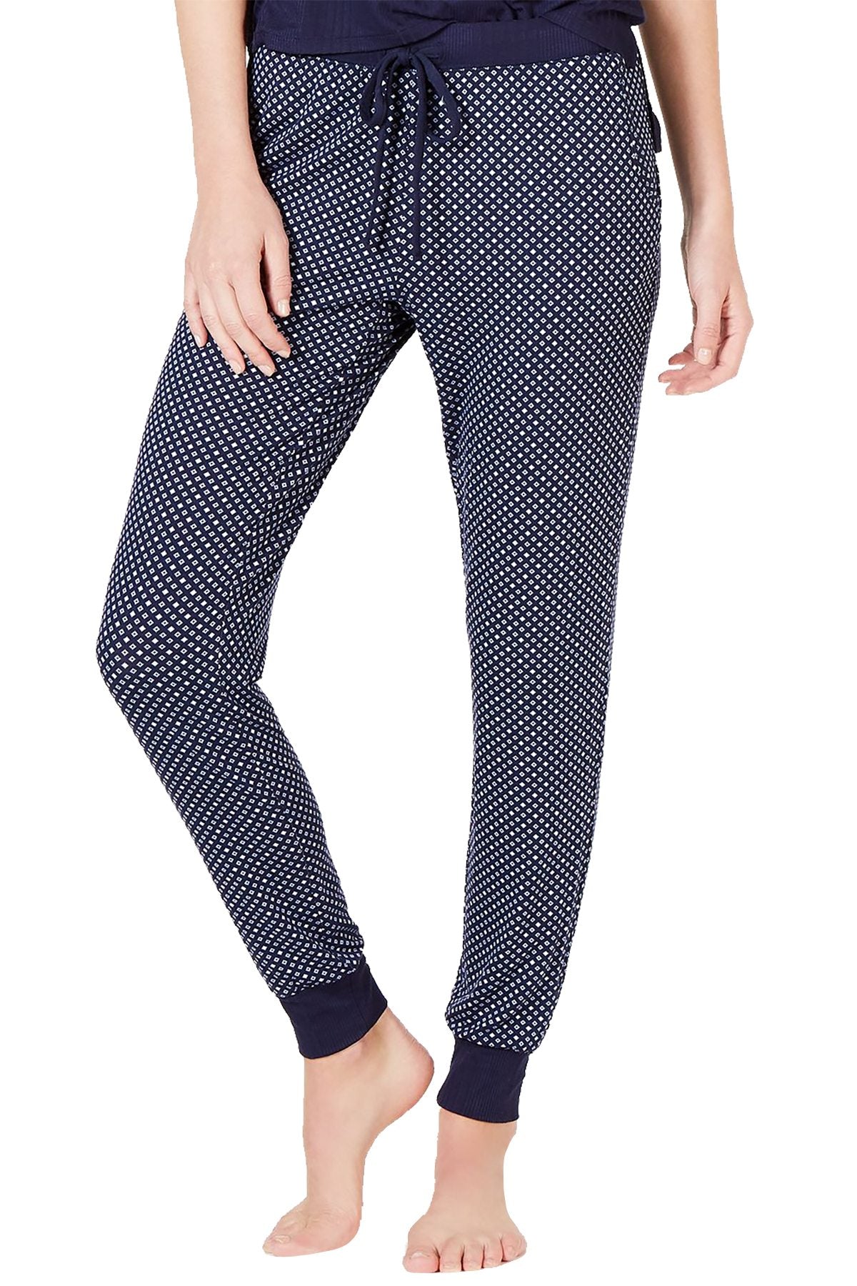 Alfani Ultra Soft Printed Joggers in Diamond Dot Navy