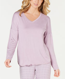 Alfani Ultra Soft Satin Trim Drop Shoulder Top in Lavender Glow thumbnail 2