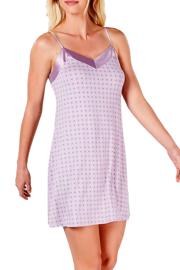 Alfani Ultra Soft Satin Trim Knit Chemise in Lavender Jewel
