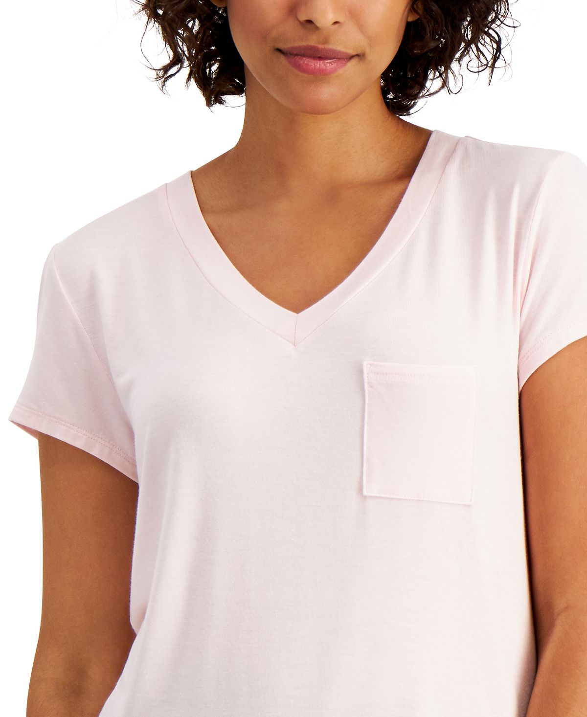 Alfani Ultra-soft Knit Pajama Top Crystal Pink