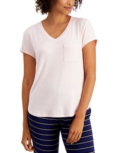 Alfani Ultra-soft Knit Pajama Top Crystal Pink thumbnail 2