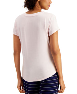Alfani Ultra-soft Knit Pajama Top Crystal Pink thumbnail 3