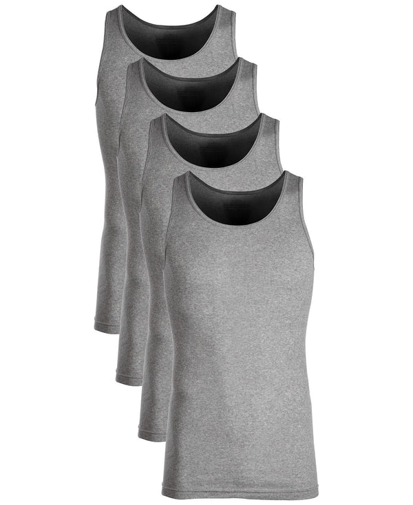 Alfani Underwear Tagless Tank Top 4 Pack Grey