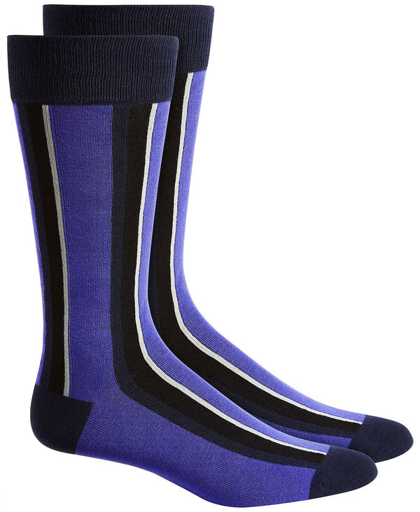 Alfani Vertical Stripe Socks Purple Navy