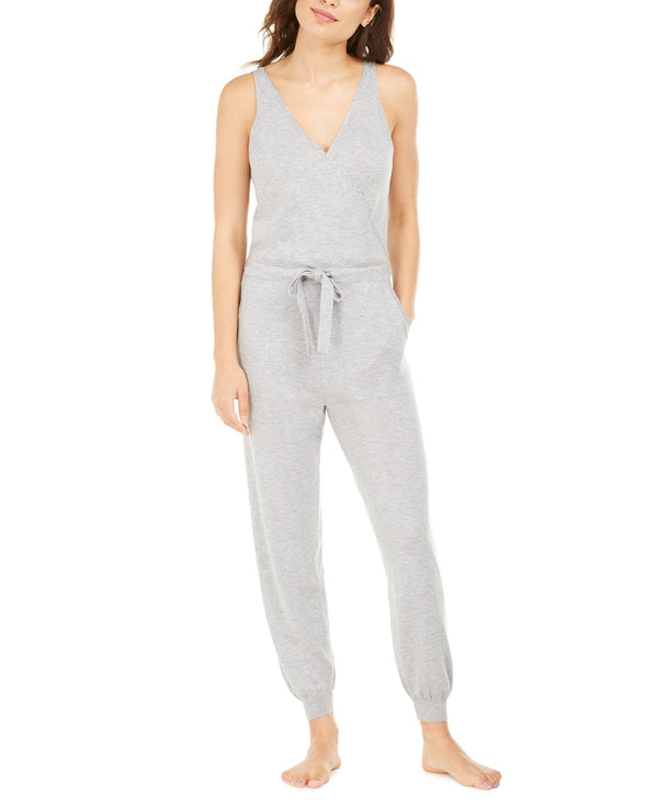 Alfani Wo 1-pc. Pajama Jumpsuit Hy Hthr Grey