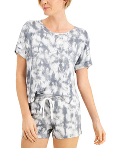 Alfani Wo Ultra-soft Pajama Short Set Grey Tie Dye thumbnail 2