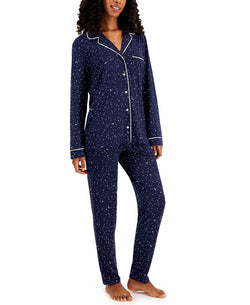 Alfani Wo Ultra-soft Printed Pajama Set Blue Night Sky thumbnail 1