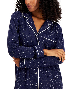 Alfani Wo Ultra-soft Printed Pajama Set Blue Night Sky thumbnail 2