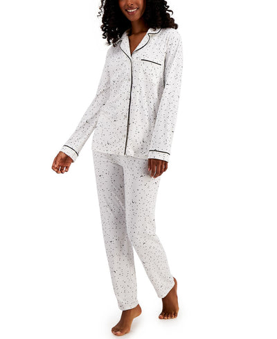 Alfani Wo Ultra-soft Printed Pajama Set Nat Night Sky