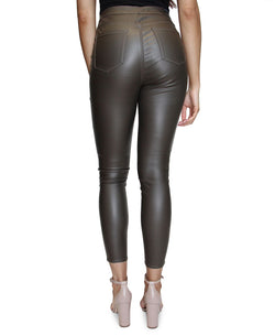 Almost Famous Juniors' Coated High-rise Skinny Jeans Olive thumbnail 2