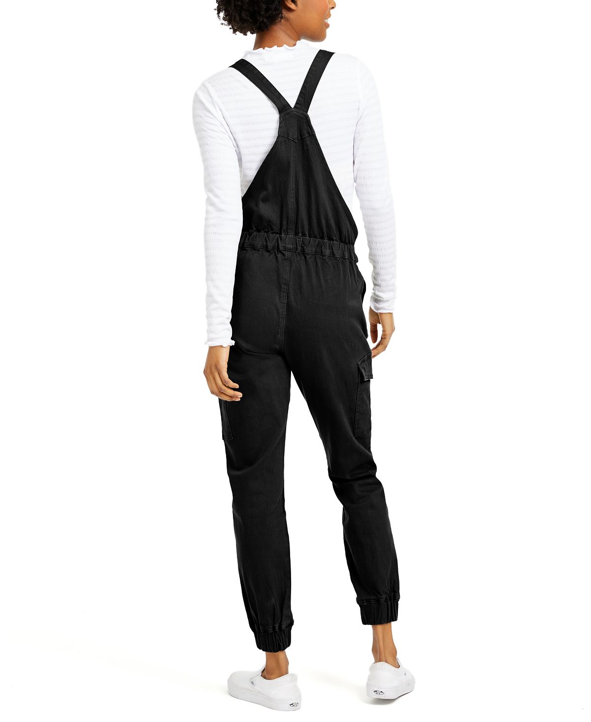 Almost Famous Juniors' Jogger Overalls Black