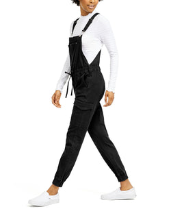 Almost Famous Juniors' Jogger Overalls Black thumbnail 3