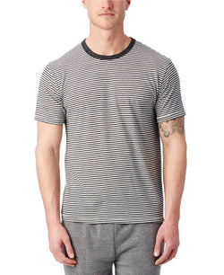 Alternative Apparel Striped Crew T-shirt Black thumbnail 1