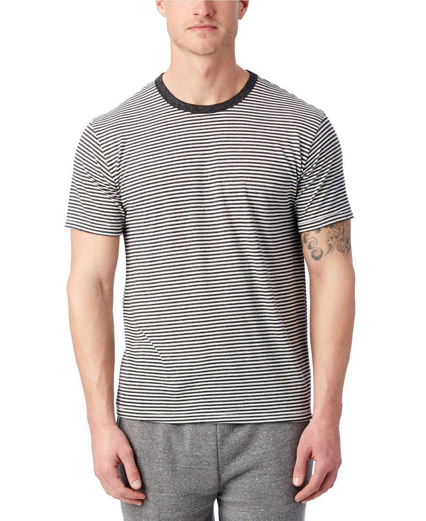 Alternative Apparel Striped Crew T-shirt Black