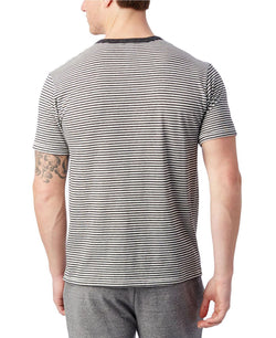 Alternative Apparel Striped Crew T-shirt Black thumbnail 2