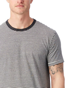 Alternative Apparel Striped Crew T-shirt Black thumbnail 3