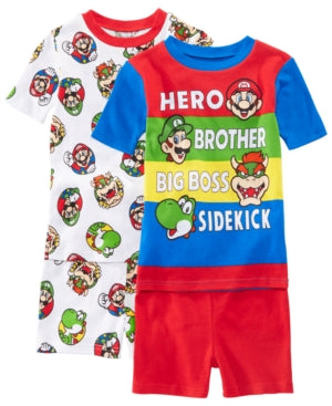 Ame Little & Big Boys 2-Pack Mario Brothers Graphic Cotton Pajamas