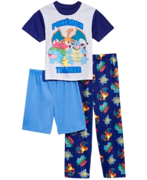 Ame Pokemon Little & Big Boys 3-Pc. Pajama Set