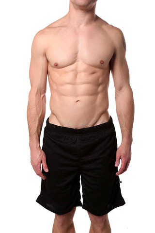 American Jock Black 17-In Workout Short w/Built-In Jockstrap