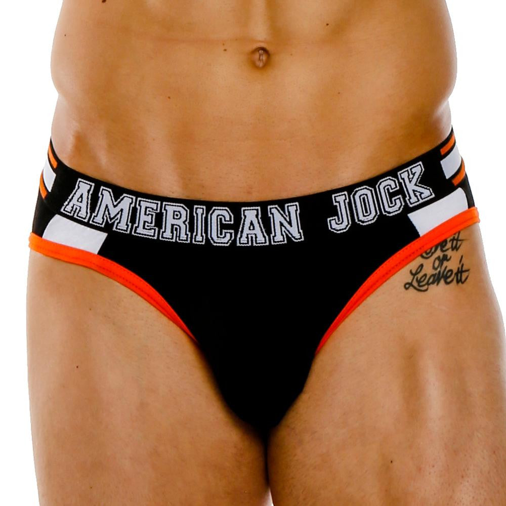 American Jock Black AJ8721 Hi-Cut Brief