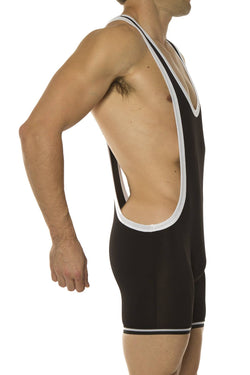 American Jock Black Zephyr Mesh Wrestling Singlet thumbnail 2