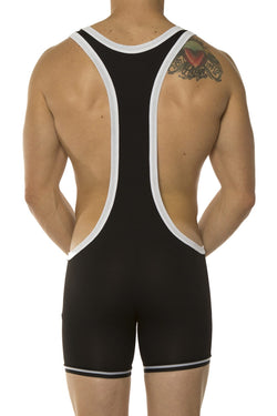 American Jock Black Zephyr Mesh Wrestling Singlet thumbnail 3