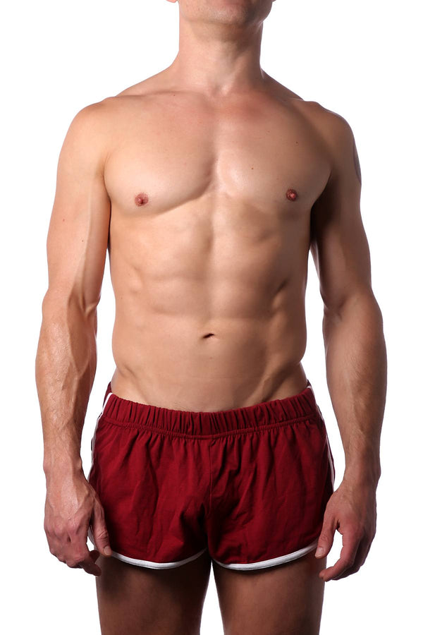 American Jock Burgundy Decathlon Side Split Short