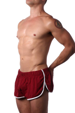 American Jock Burgundy Decathlon Side Split Short thumbnail 2
