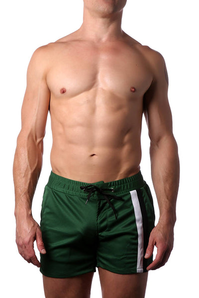 American Jock Forest Green Decathlon Coach Short W/Pockets