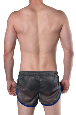 American Jock Grey/Royal Featherweight Sheer Mesh Track Short thumbnail 3