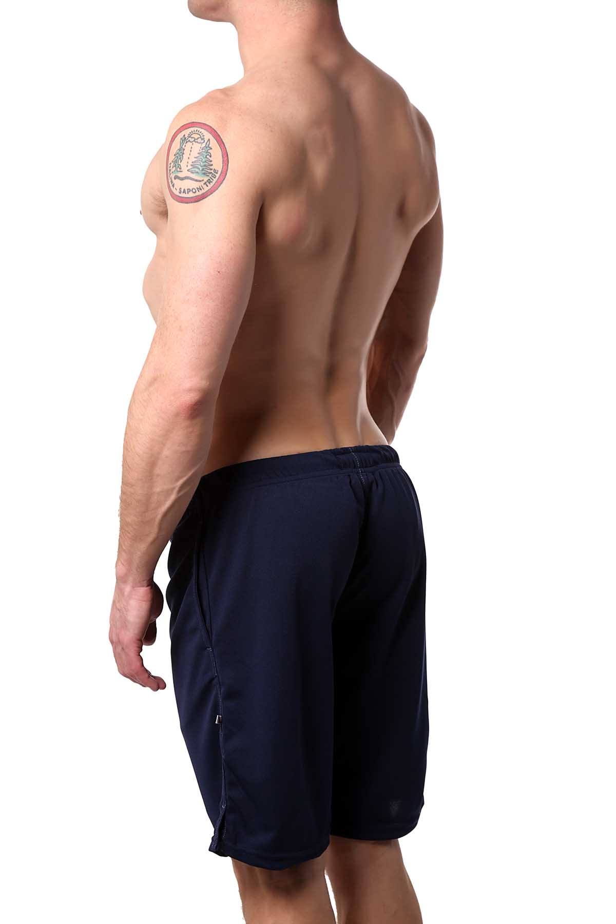 American Jock Navy 17-In Workout Short w/Built-In Jockstrap