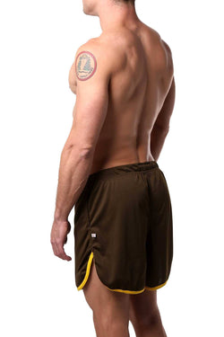 American Jock Olive/Yellow Aktivo Short w/ Built in Jocktrap thumbnail 2