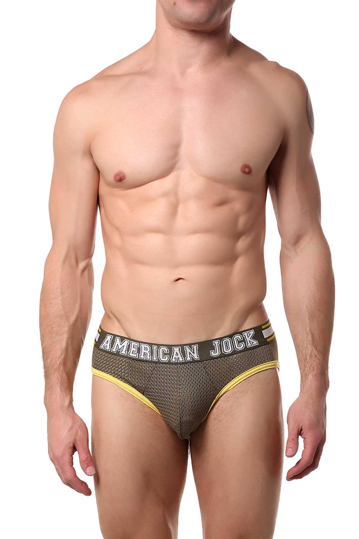 American Jock Olive/Yellow Team Jock-Brief