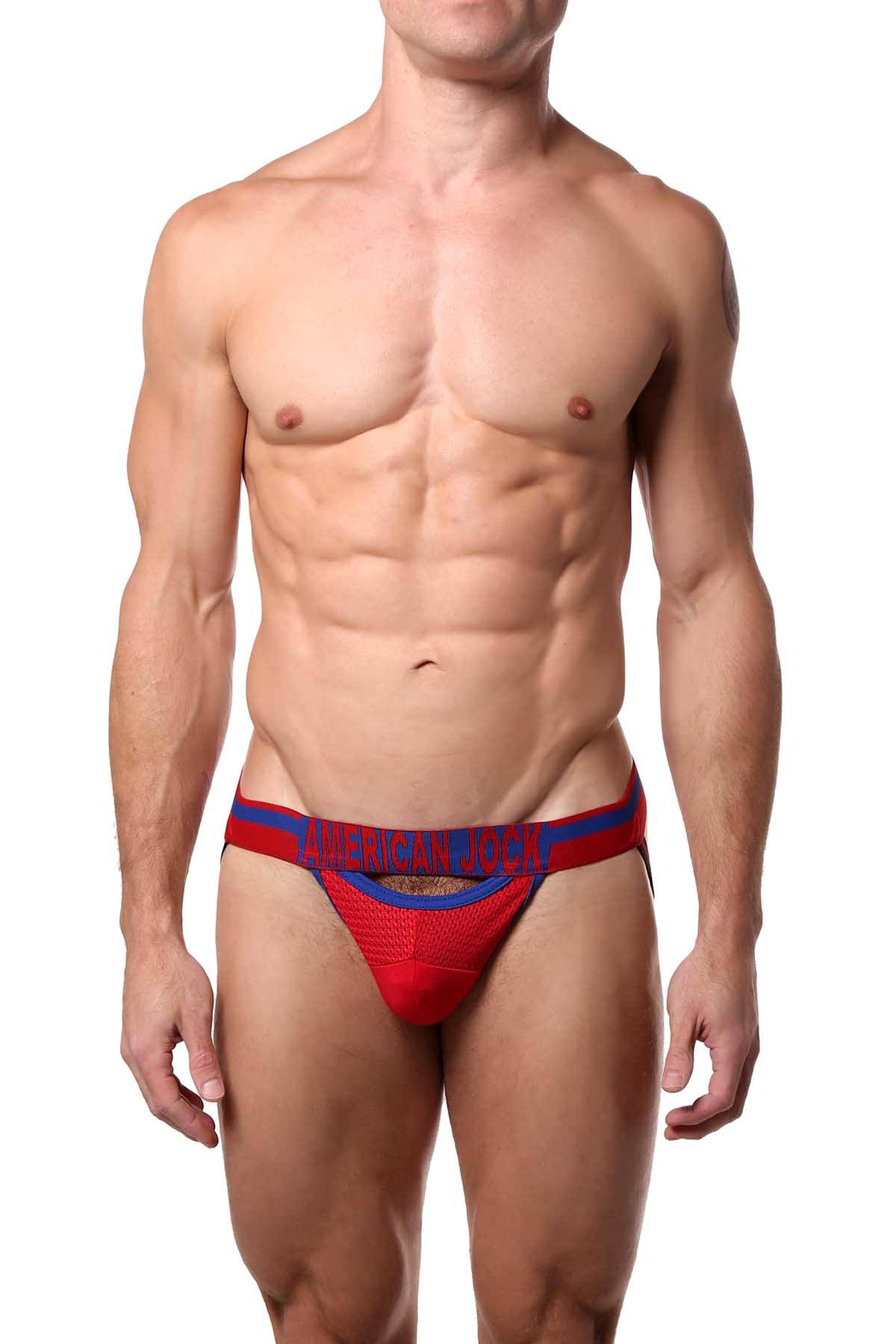 American Jock Red/Royal Athletic Aero Jockstrap