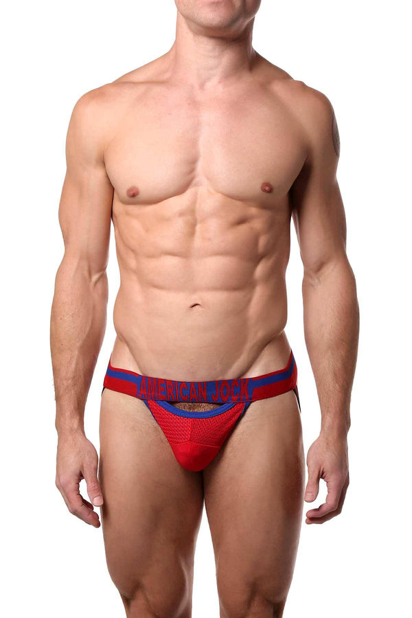 American Jock Red/Royal Athletic Aero Jockstrap