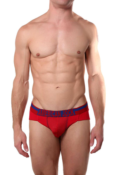 American Jock Red/Royal Athletic Hi-Cut Brief